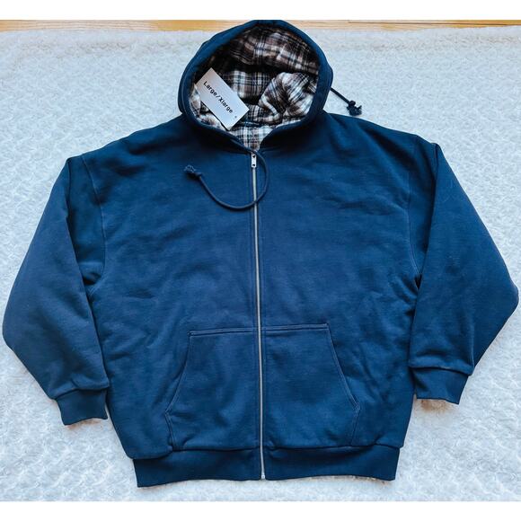 Brandy Melville Womens Blue Oversized Christy Plaid Hoodie Size Large XL NEW - Picture 6 of 16